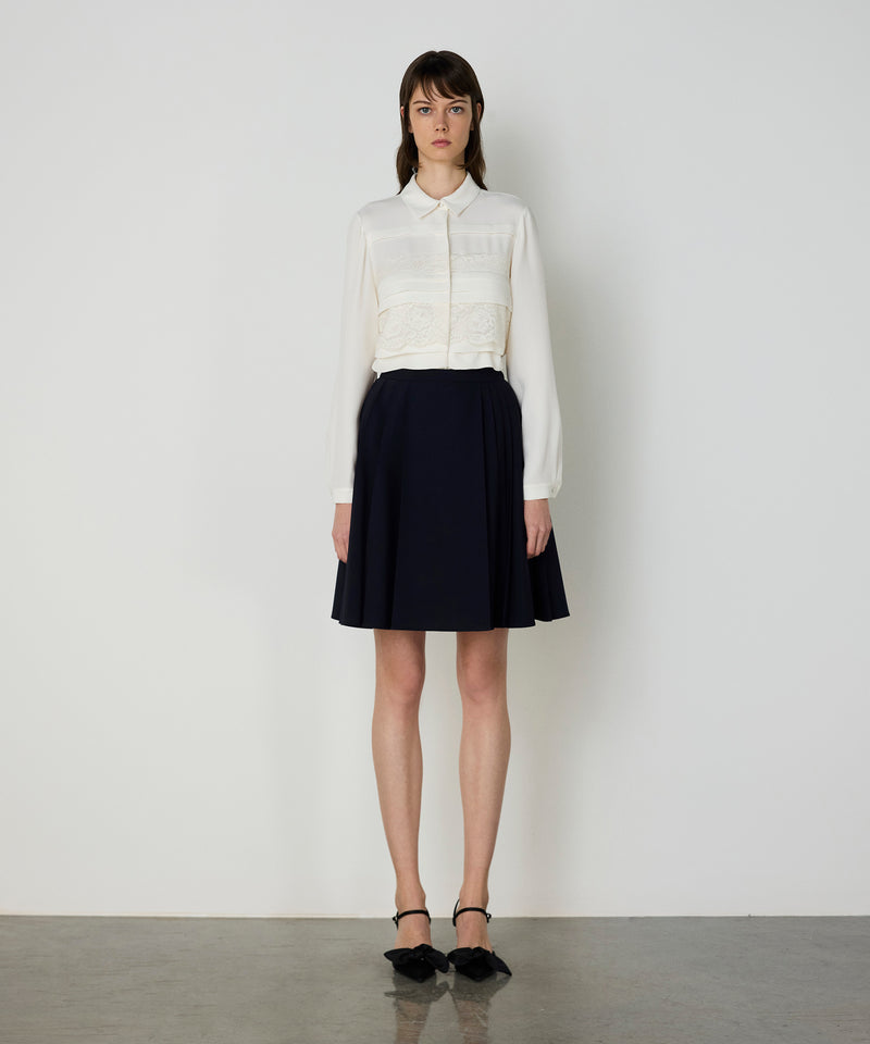 Machka Lace Striped Blouse Off White