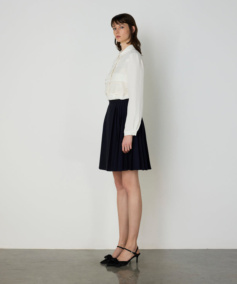 Machka Lace Striped Blouse Off White