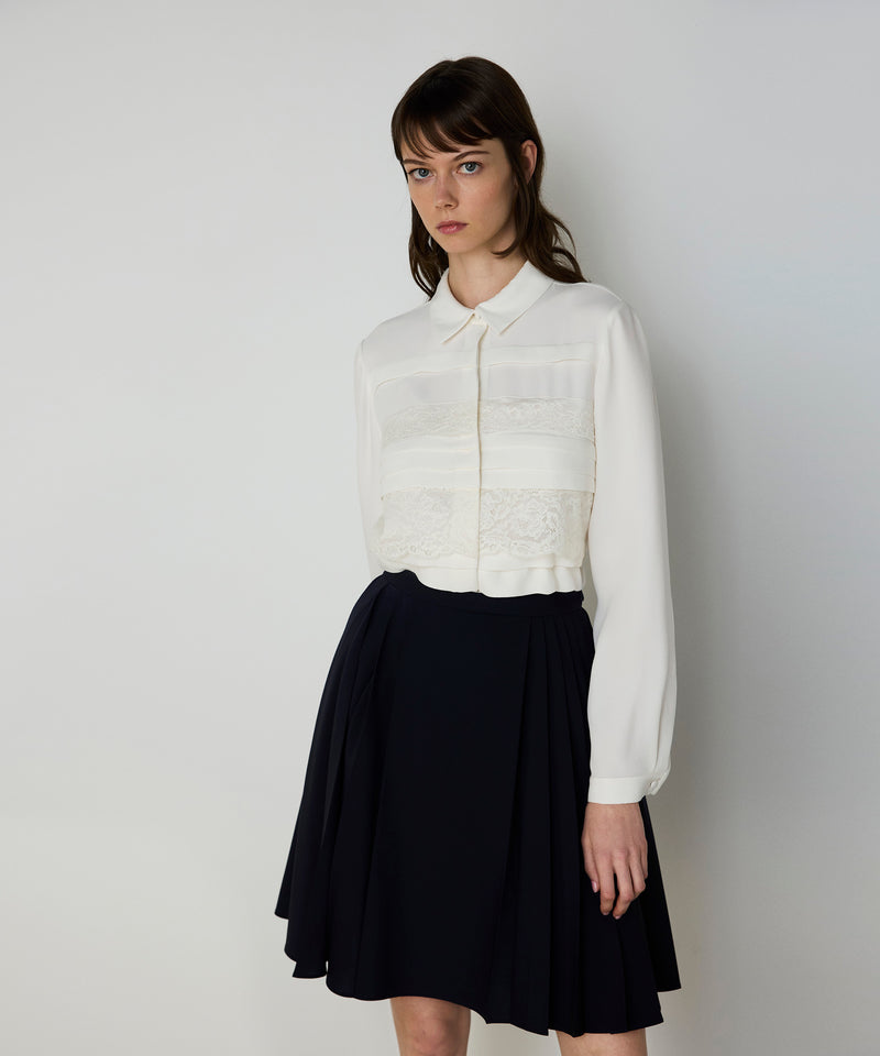 Machka Lace Striped Blouse Off White