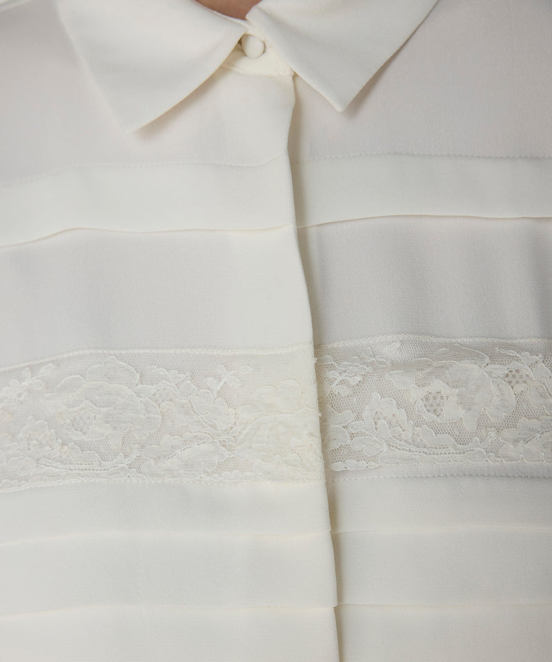 Machka Lace Striped Blouse Off White