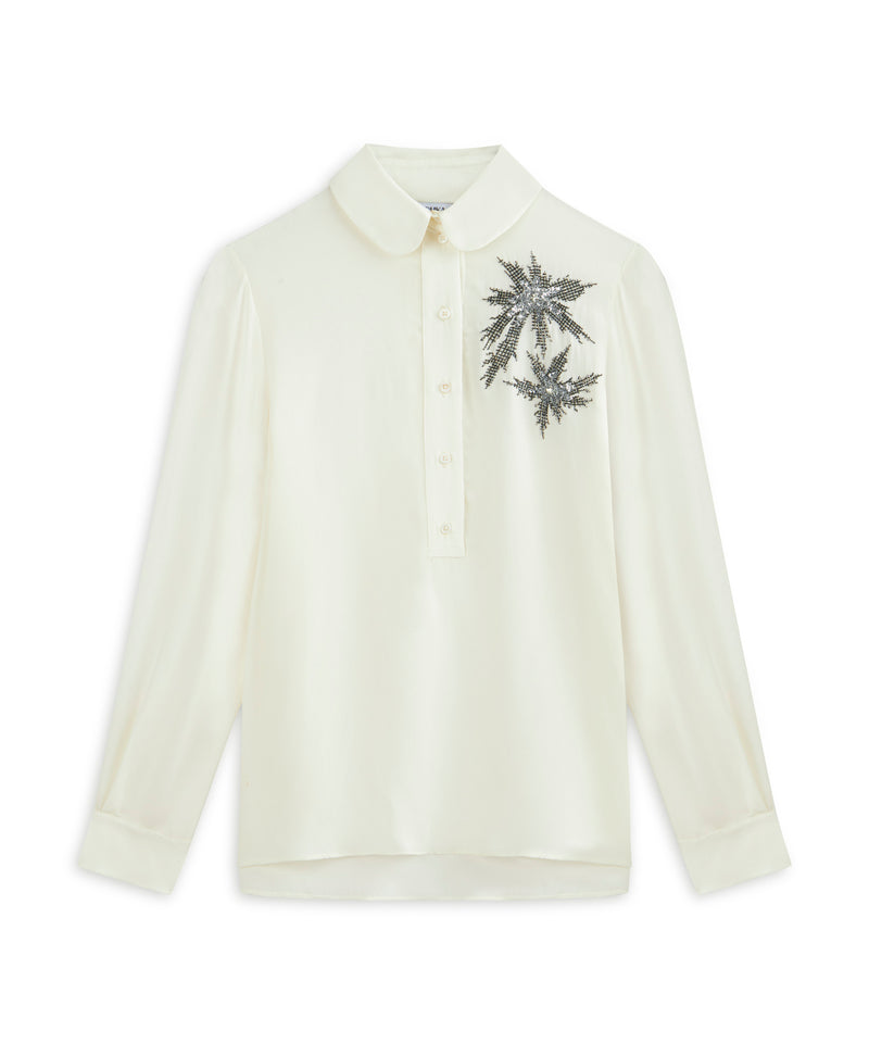 Machka Embroidered Detail Shirt Ecru