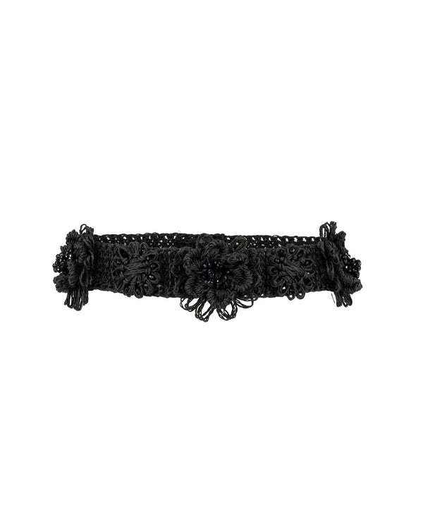 Machka Flower Detail Belt Black