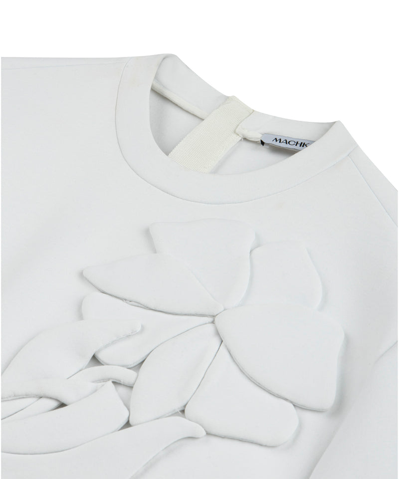 Machka Flower Applique T-Shirt White