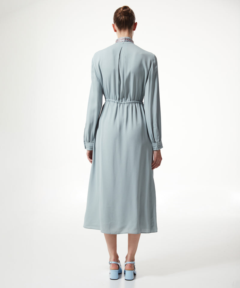 Machka Scarf Effect Midi Dress Light Blue