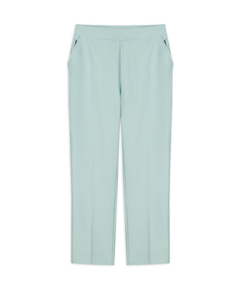 Machka Satin Duchess Cigarette Fit Trousers Light Green