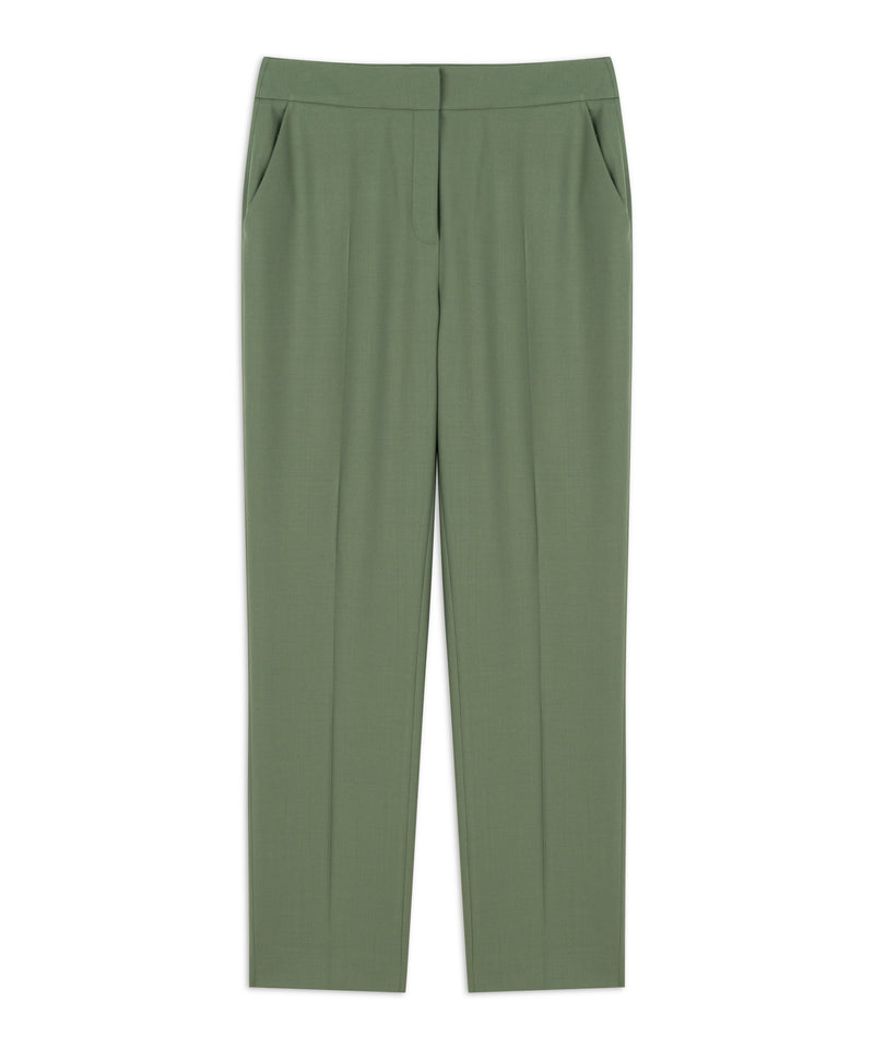 Machka Solid Relaxed Fit Trousers Light Green