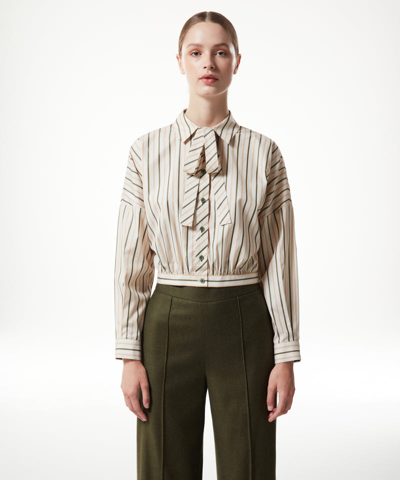 Machka Double-Leg Wide-Cut Trousers Khaki