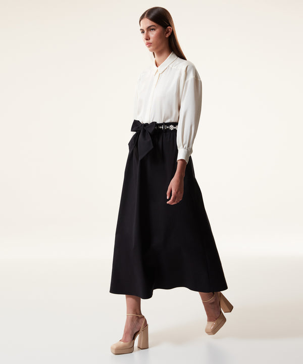 Machka Belt-Embellished Midi Skirt Black