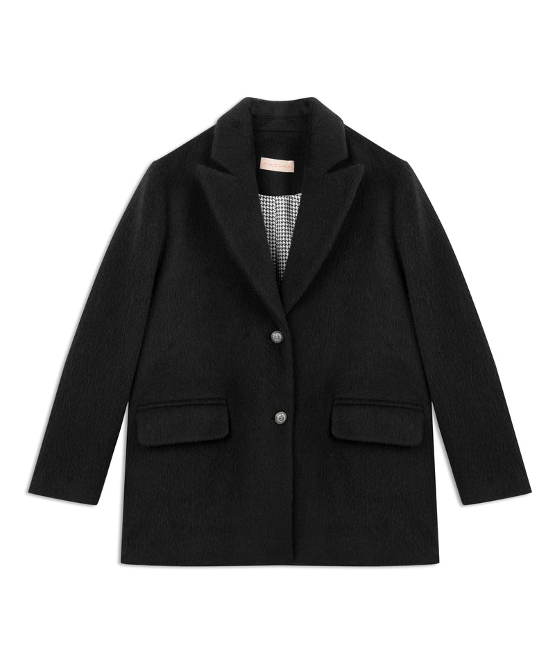 Machka Wool Blend Solid Blazer Black