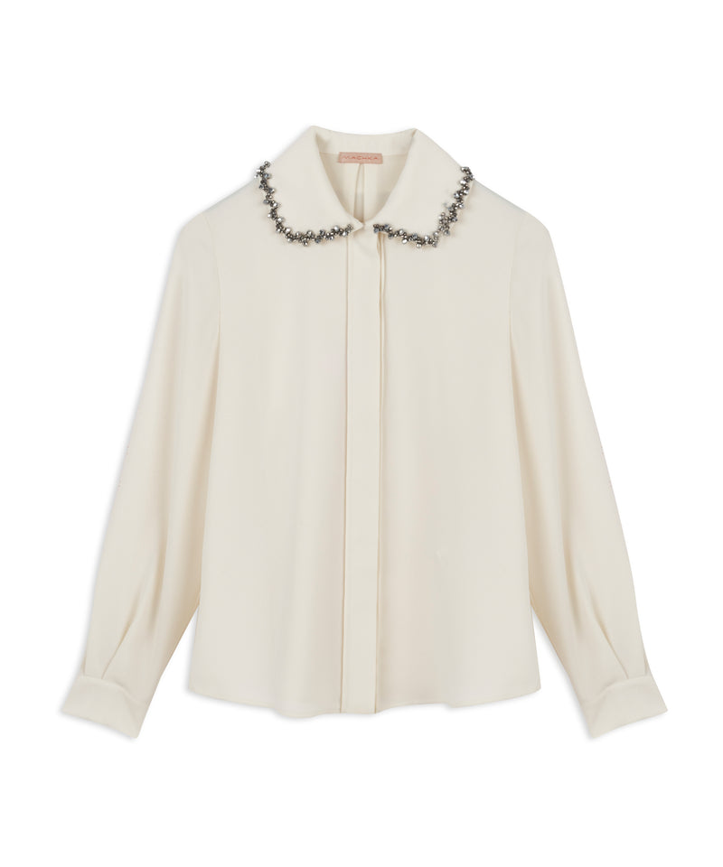 Machka Stone-Embroidered Blouse Off White