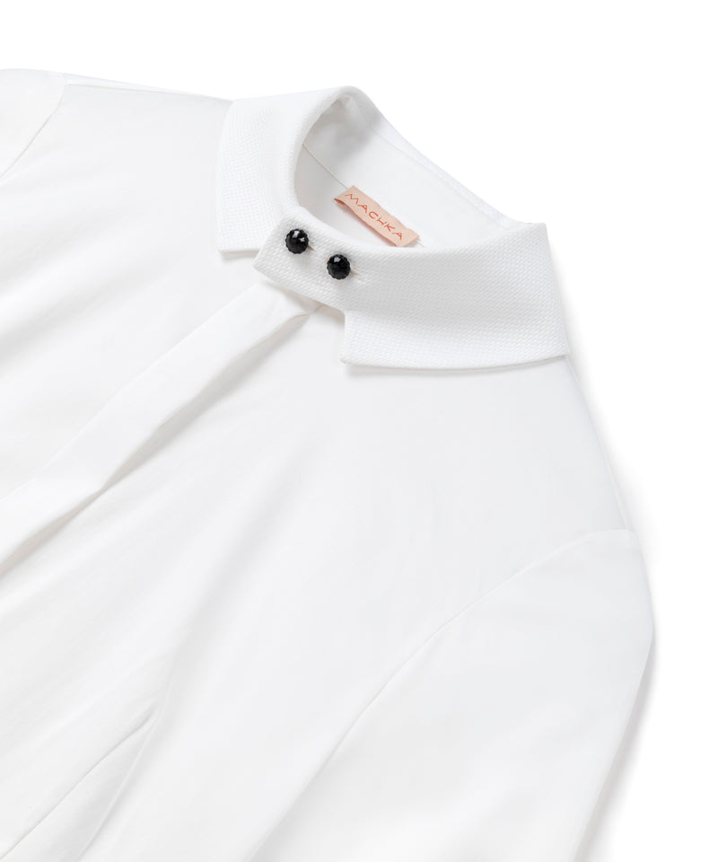 Machka Poplin Shirt With Ornamental Buttons White