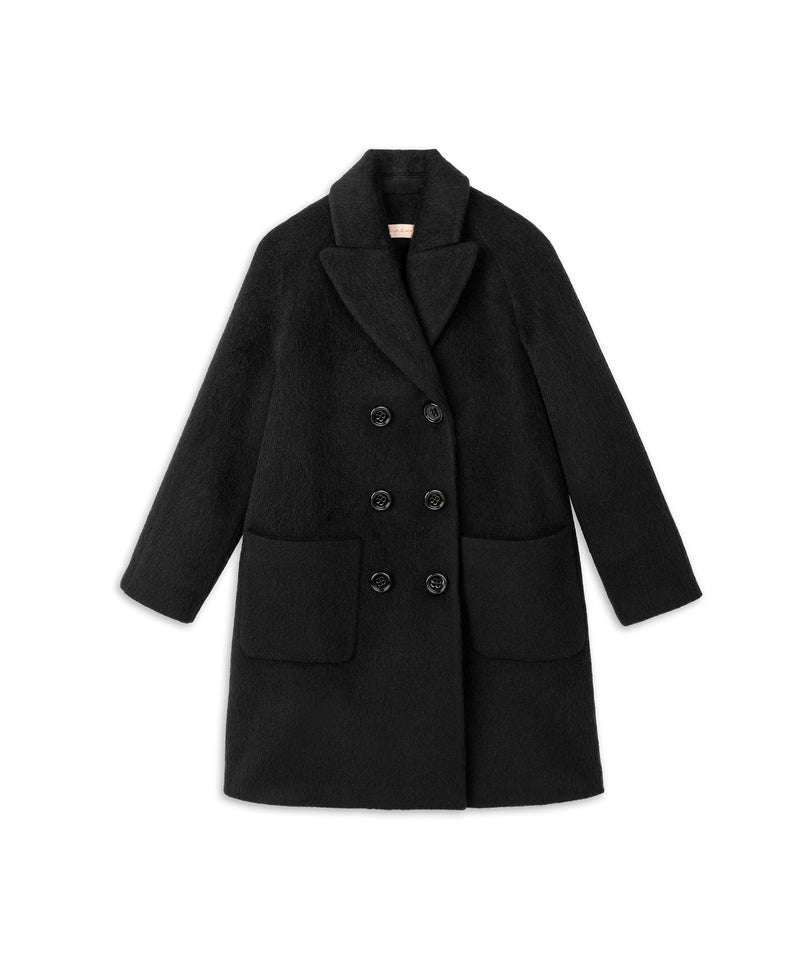 Machka Wool Blend Double-Breasted Coat Black