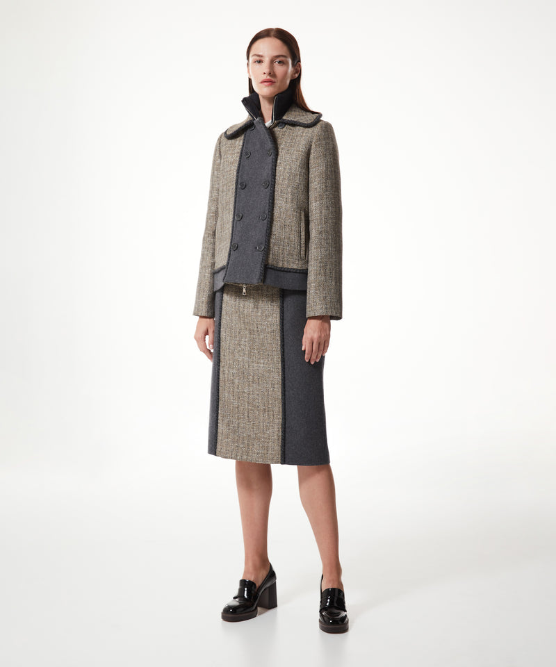 Machka Fabric Mix Coat Anthracite