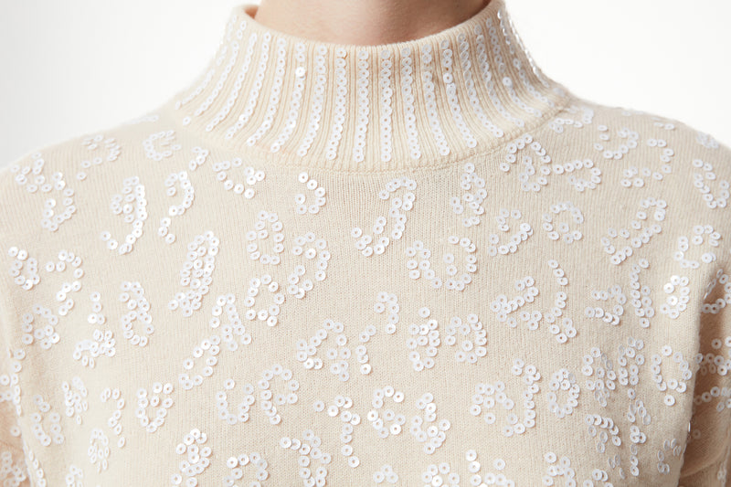 Machka Sequined Wool Knitwear Off White