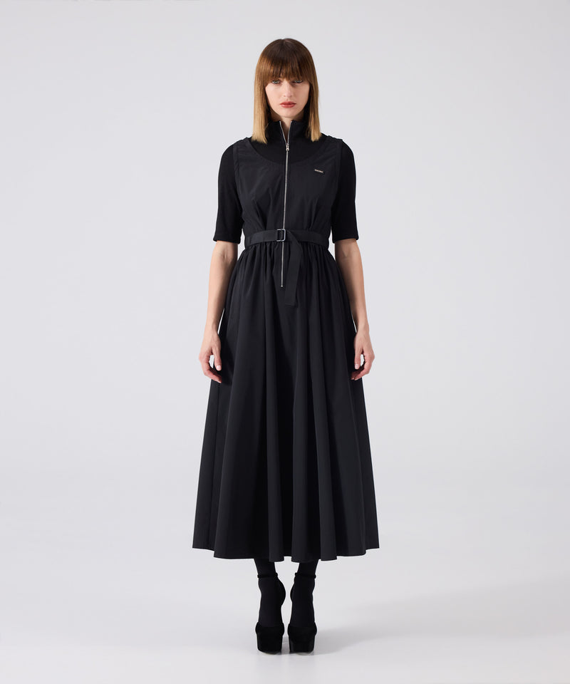 Machka Knitwear Mix Belted Dress Black