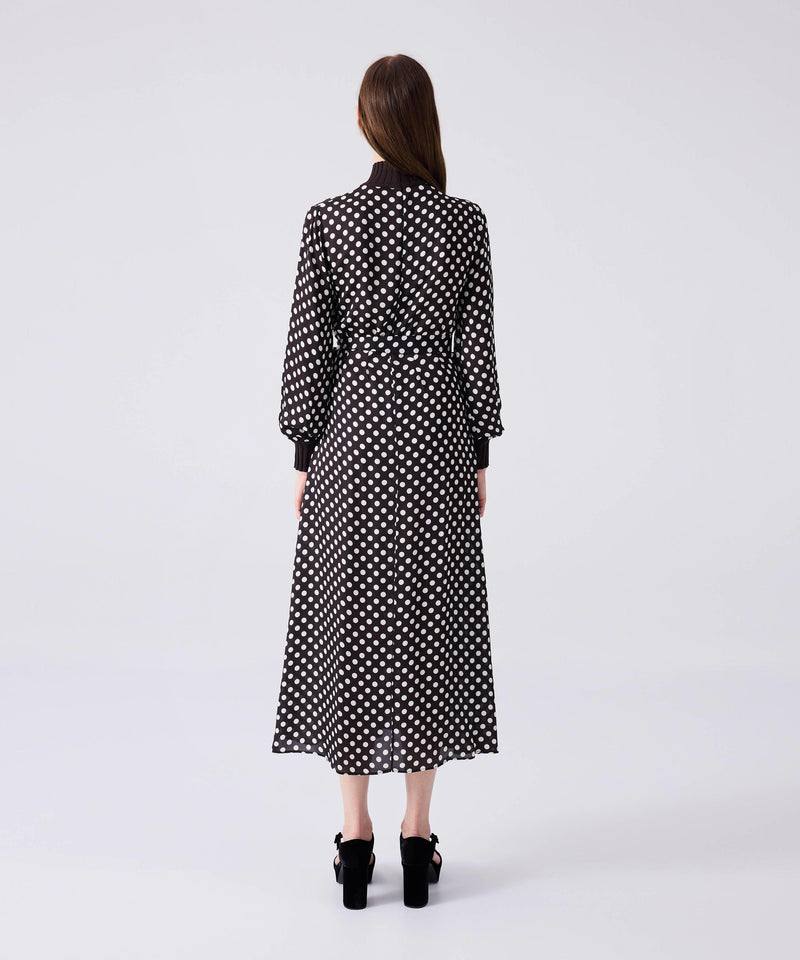 Machka Polka Dot Pattern Dress Dark Brown