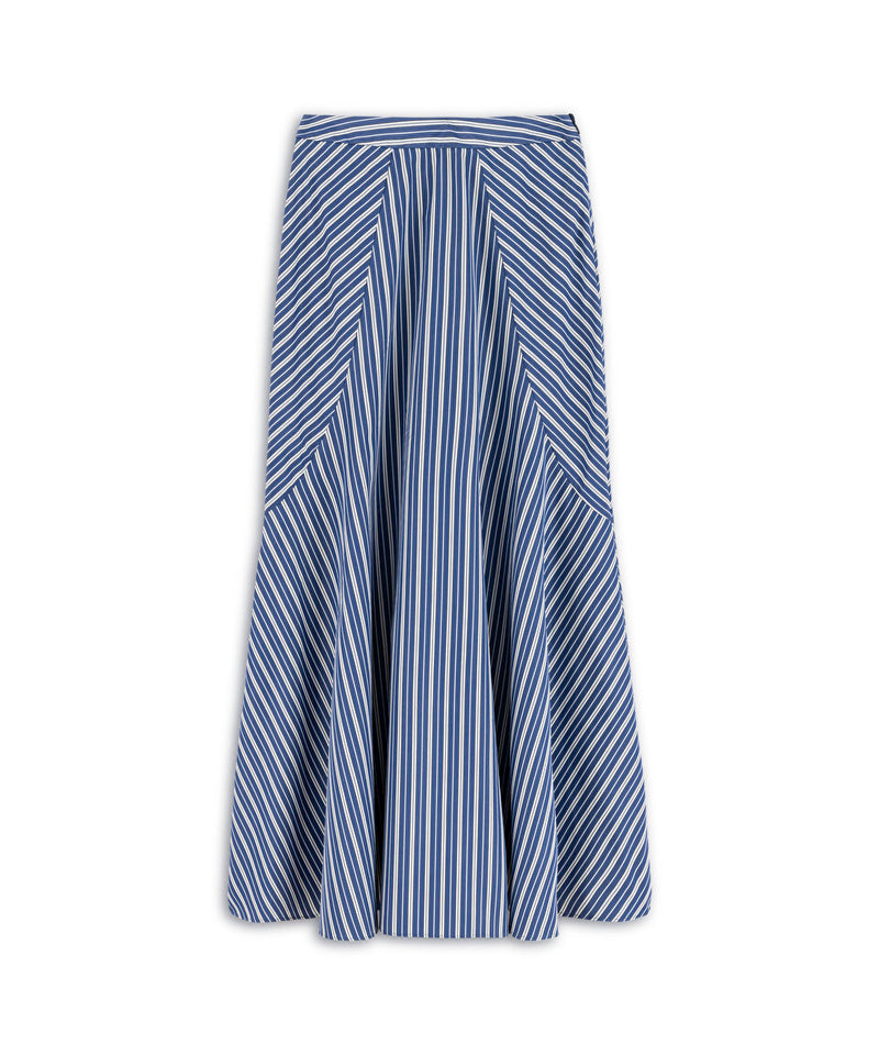 Machka Striped Pattern Maxi Skirt
 Navy Blue