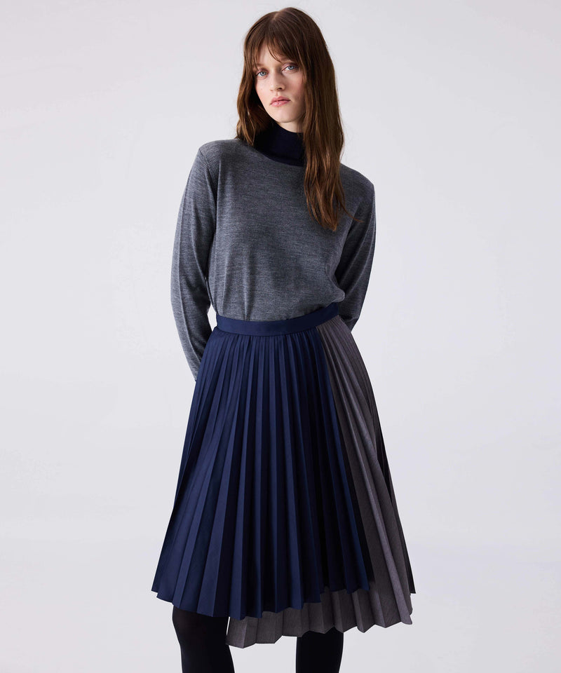 Machka Pleated Colorblock Skirt Anthracite