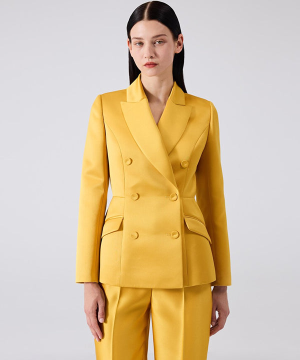 Machka Satin Duchess Blazer Yellow