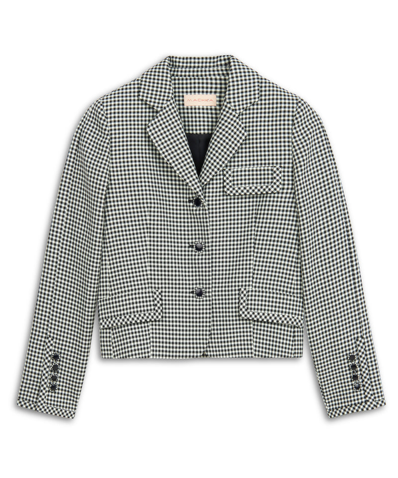 Machka Gingham Pattern Jacket Black