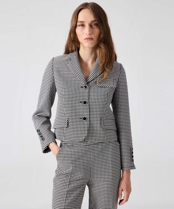 Machka Gingham Pattern Jacket Black