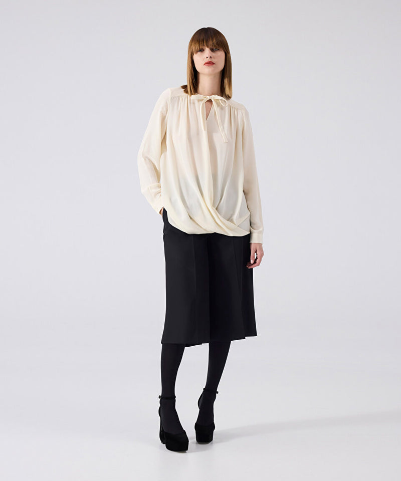 Machka Neck Tie Blouse
 Off White