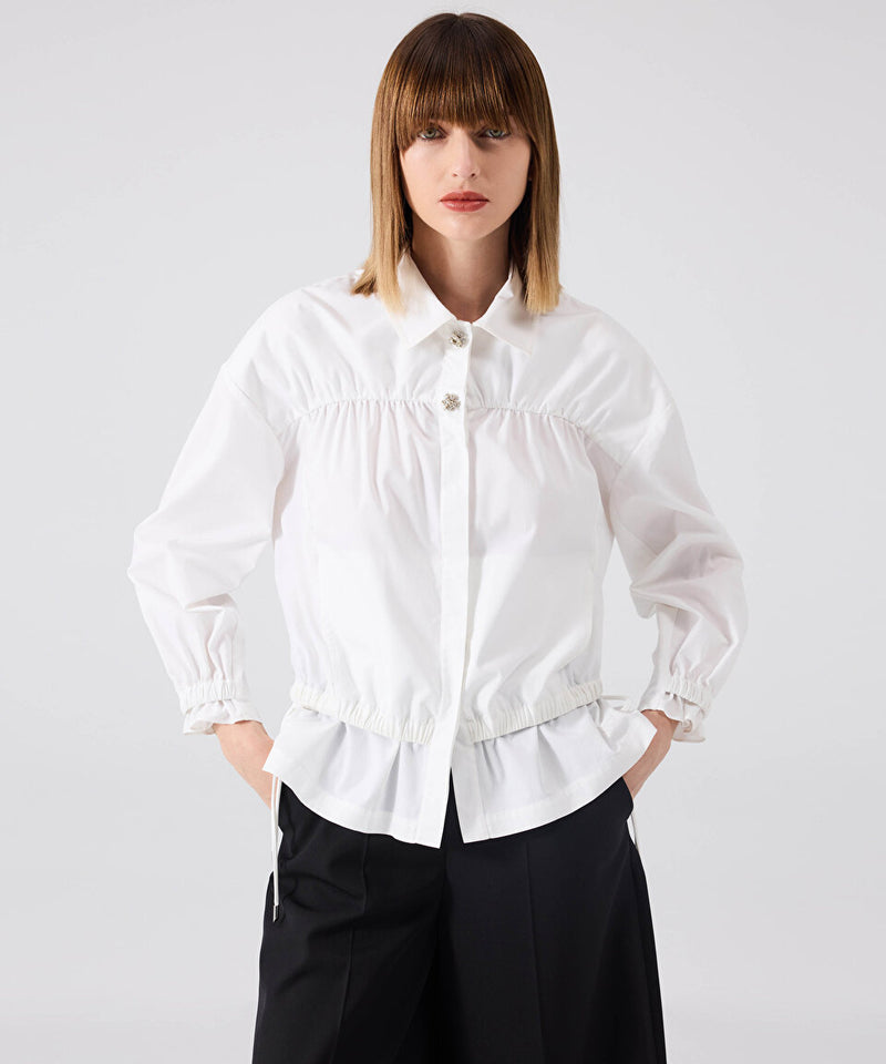 Machka Stone Button Shirt
 White