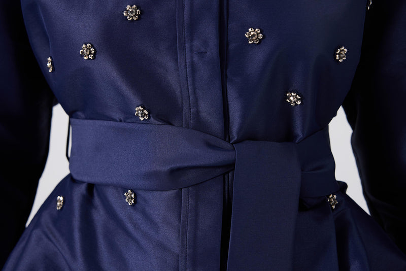 Machka Embroidered Shirt Jacket Navy