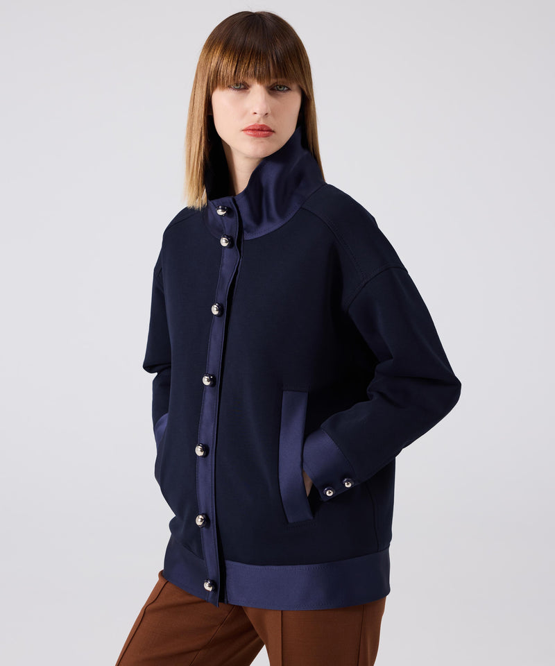 Machka Metal Button Sweatshirt Navy