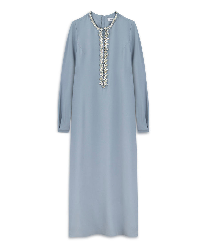 Machka Embroidered Maxi Dress Blue