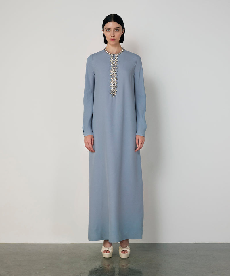 Machka Embroidered Maxi Dress Blue