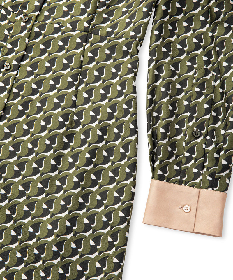 Machka Patterned Silk Dress Green