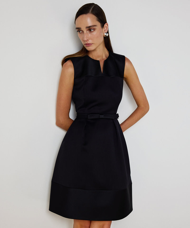 Machka Satin Duchess Mix Dress Black