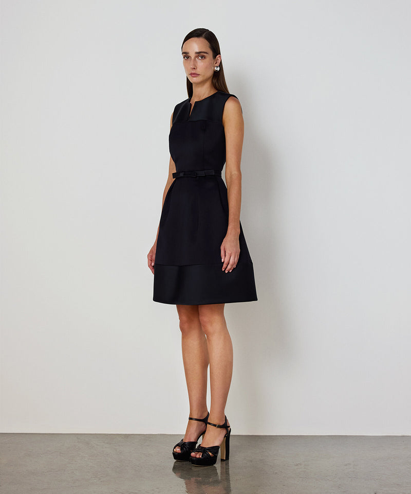 Machka Satin Duchess Mix Dress Black