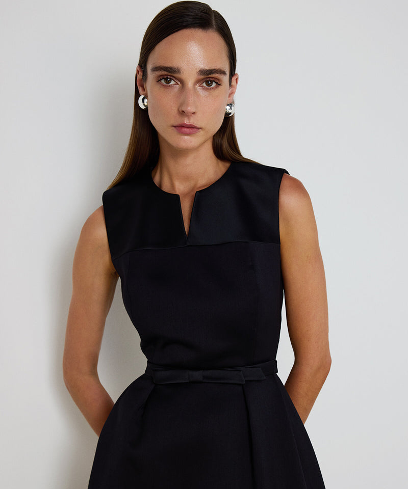 Machka Satin Duchess Mix Dress Black