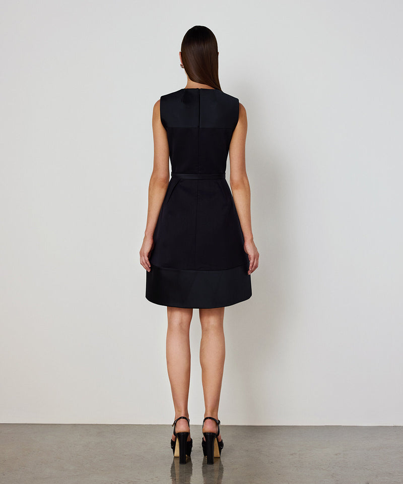 Machka Satin Duchess Mix Dress Black