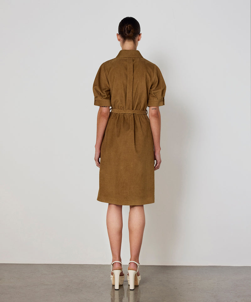 Machka Belted Velvet Dress Cinnamon