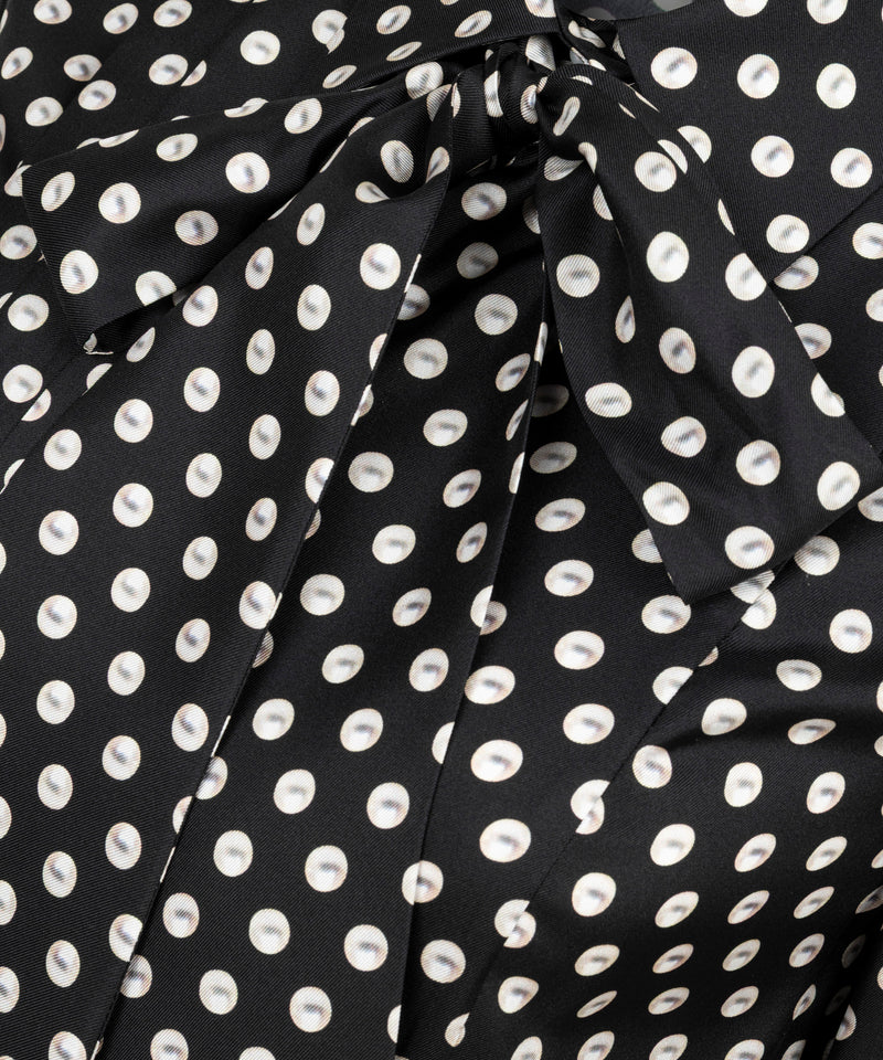 Machka Patterned Silk Shirt Dress Black