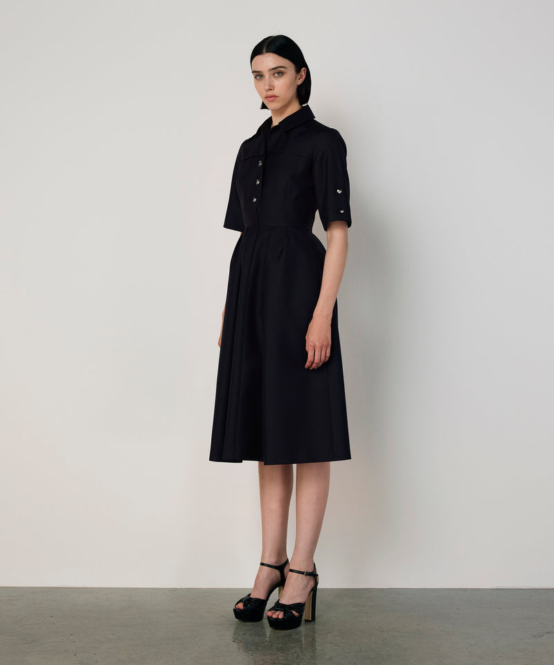 Machka Dress With Button Accessories And Belt Navy