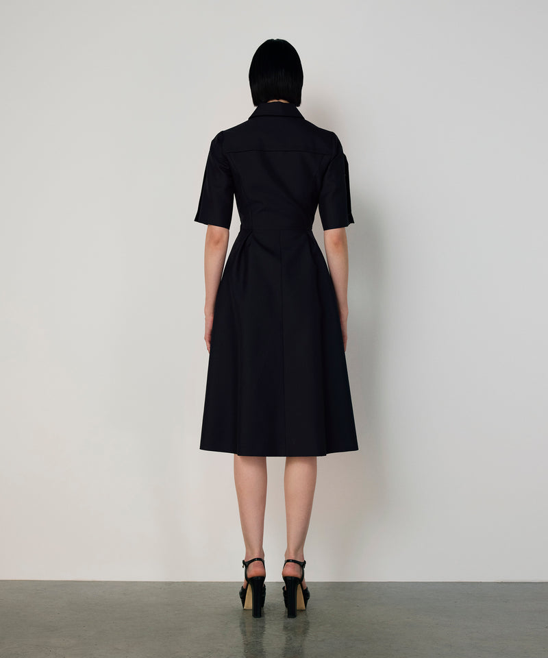 Machka Dress With Button Accessories And Belt Navy