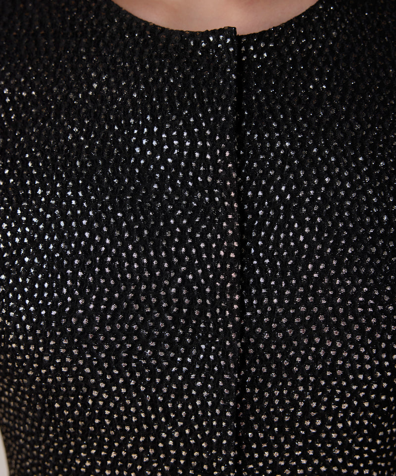 Machka Shiny Pleated Dress Black