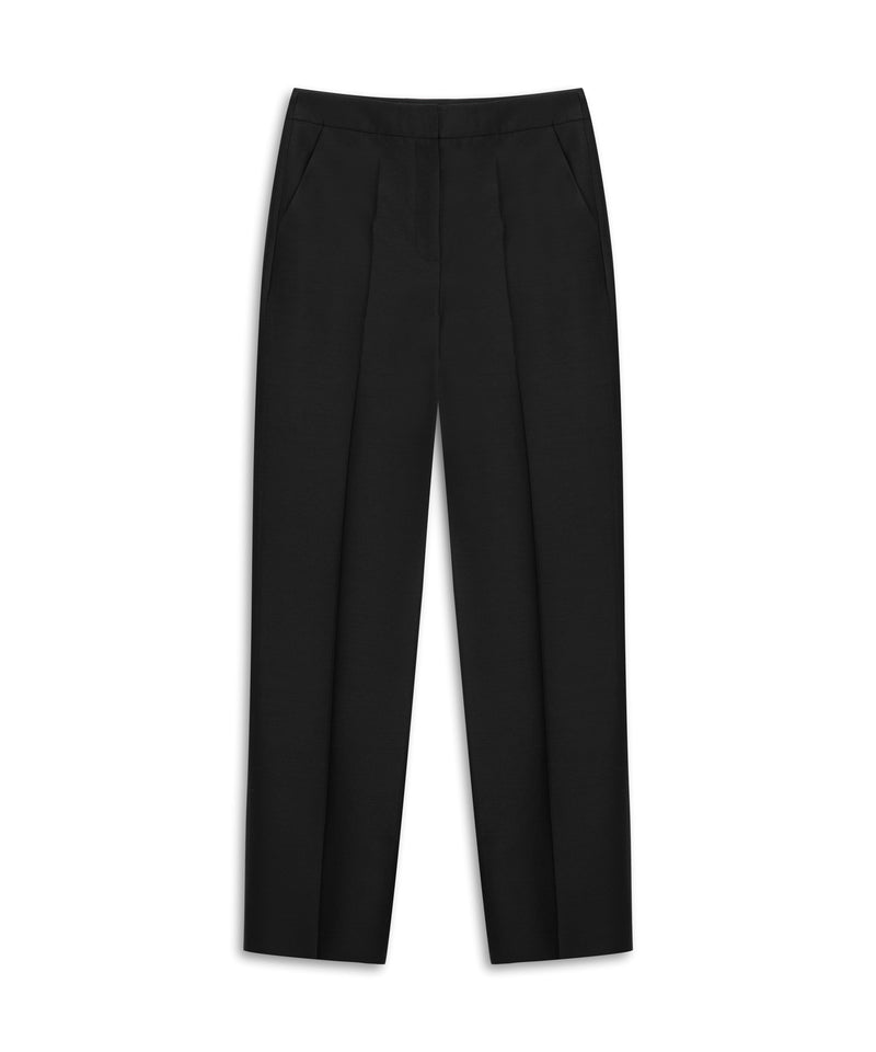 Machka Wool And Silk Blend Trousers Black