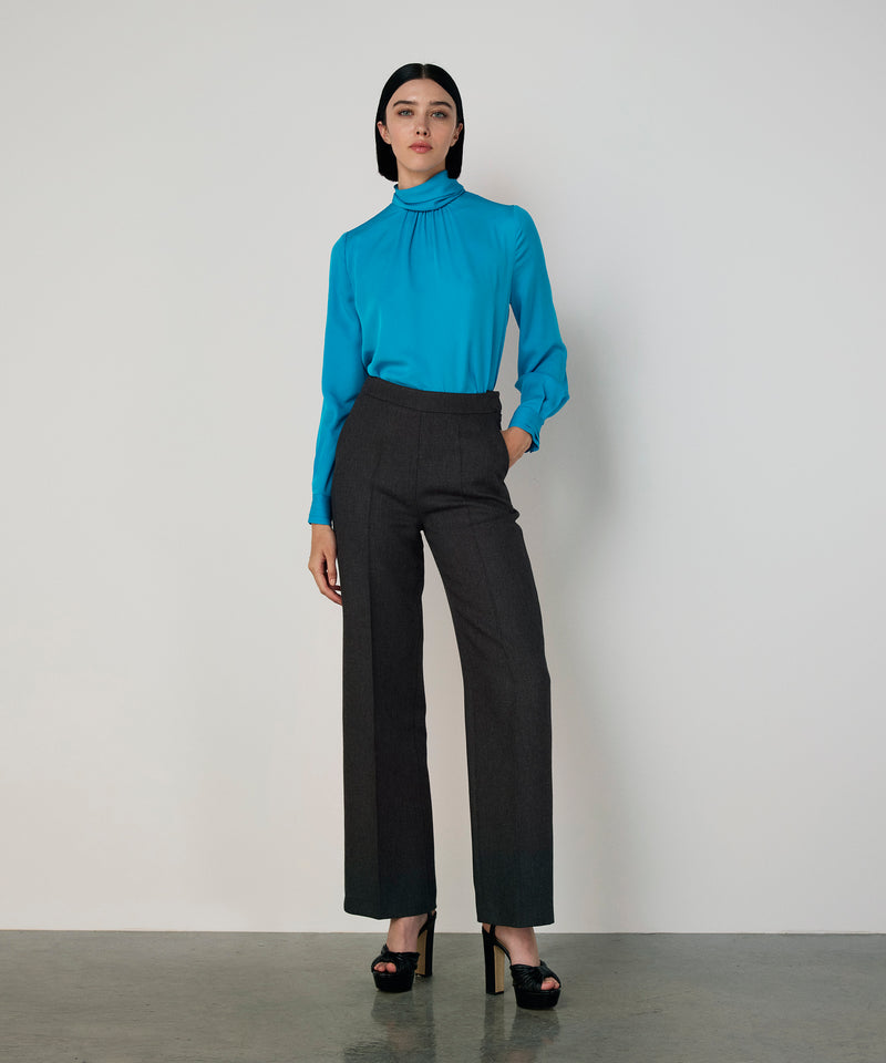 Machka Wide Leg Fit Pocketed Trousers Anthracite