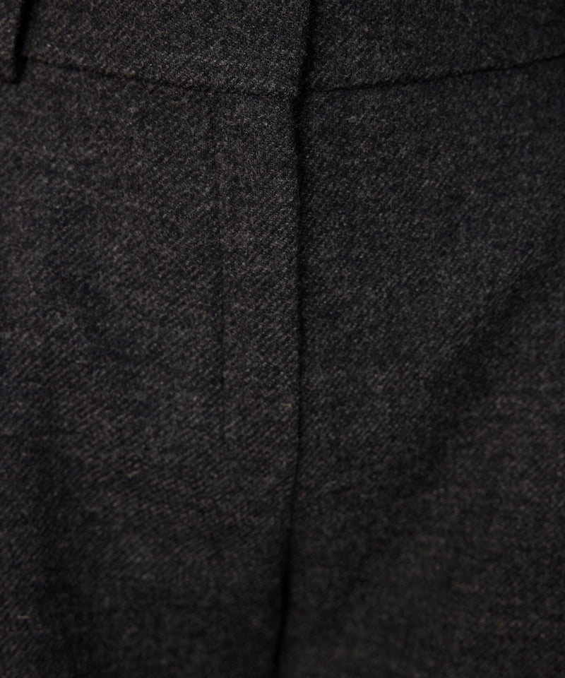 Machka Wide Leg Fit Wool Trousers Anthracite