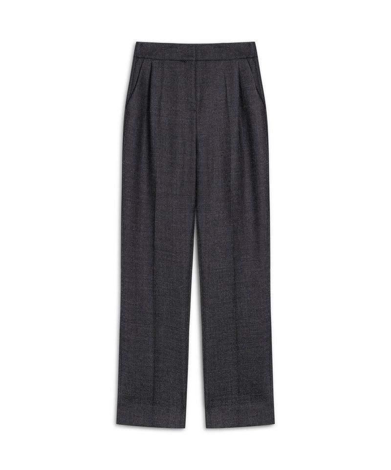 Machka Straight Fit Wool Trousers Anthracite