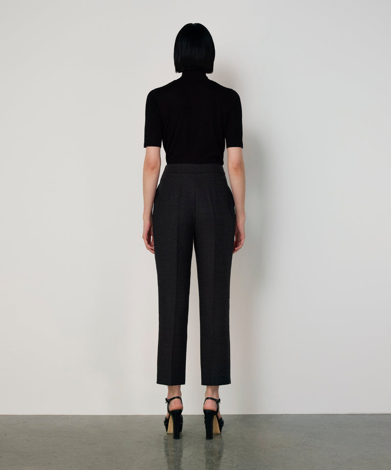 Machka Straight Fit Wool Trousers Anthracite