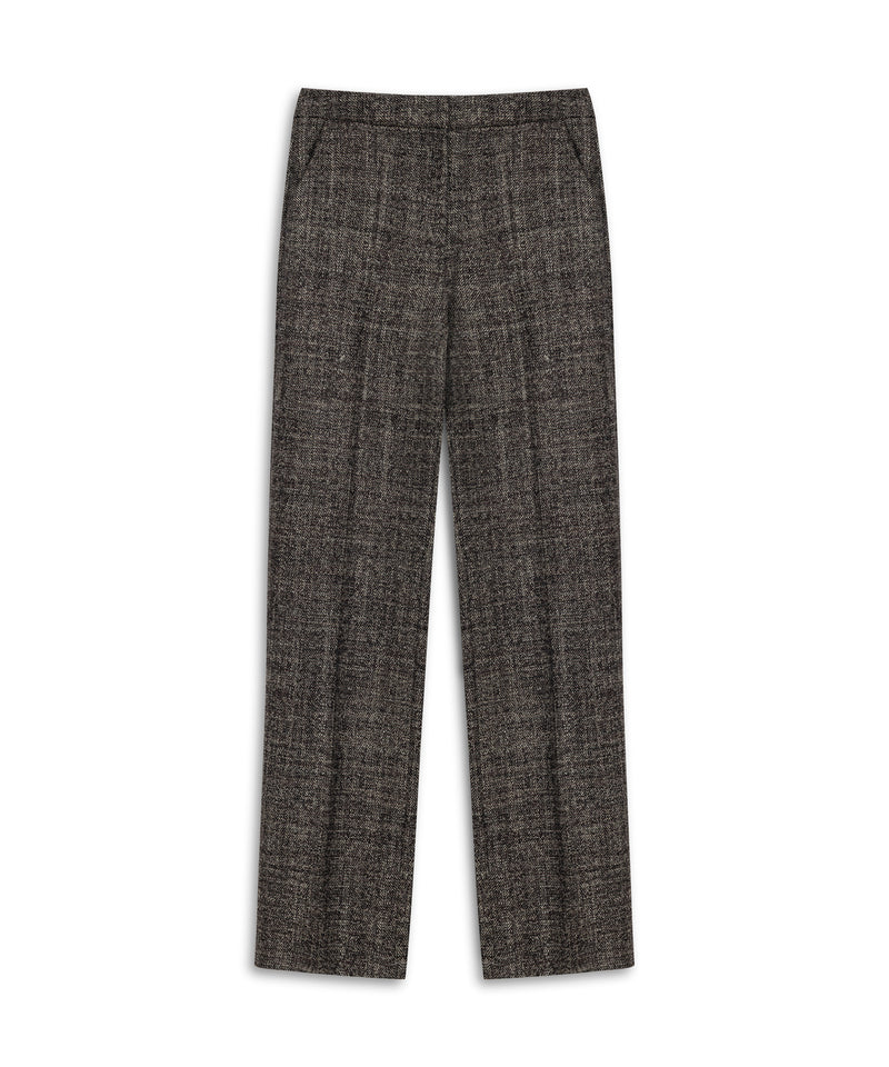 Machka Wide-Leg Wool Trousers Dark Brown