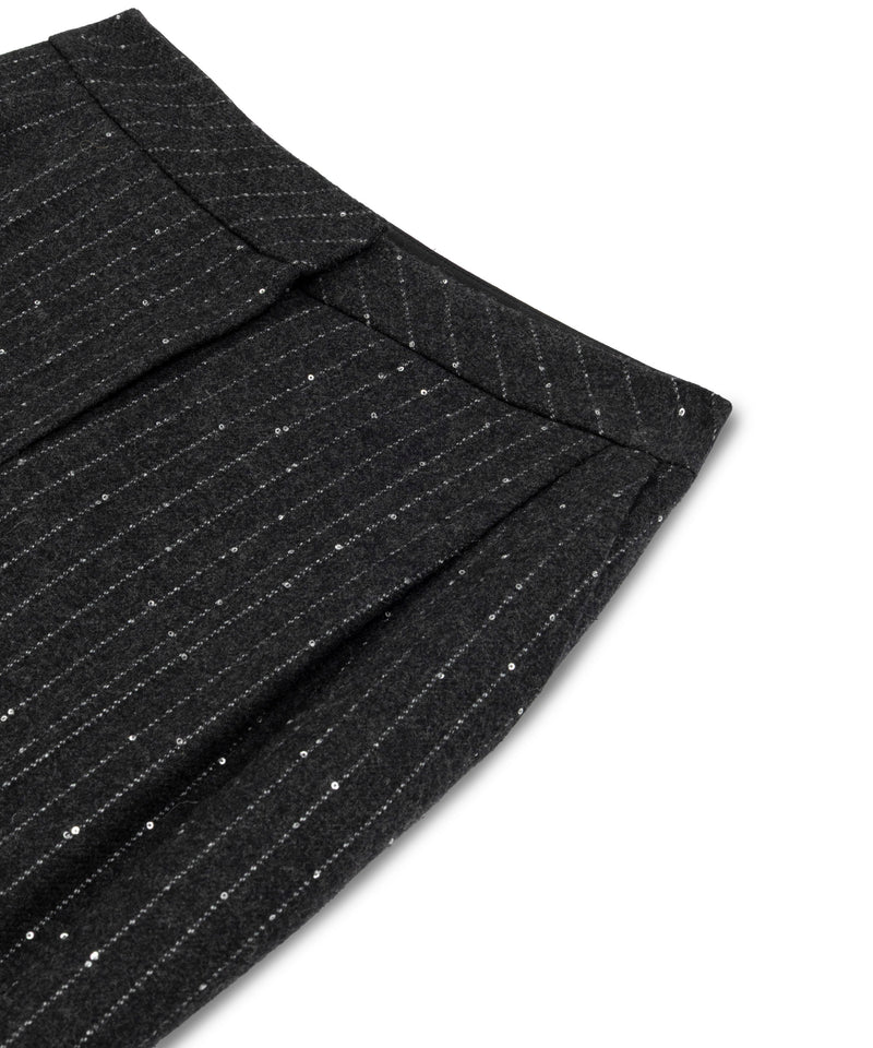 Machka Straight-Fit Trousers With Metallic Threads Anthracite