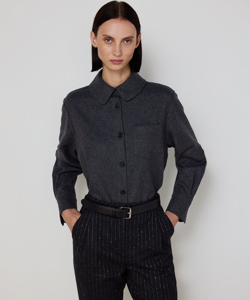 Machka Straight-Fit Trousers With Metallic Threads Anthracite