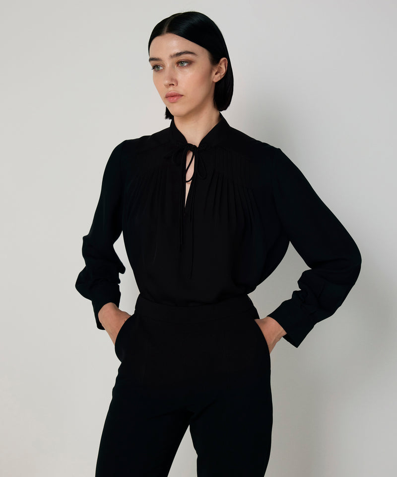 Machka Crepe Cigarette Trousers Black